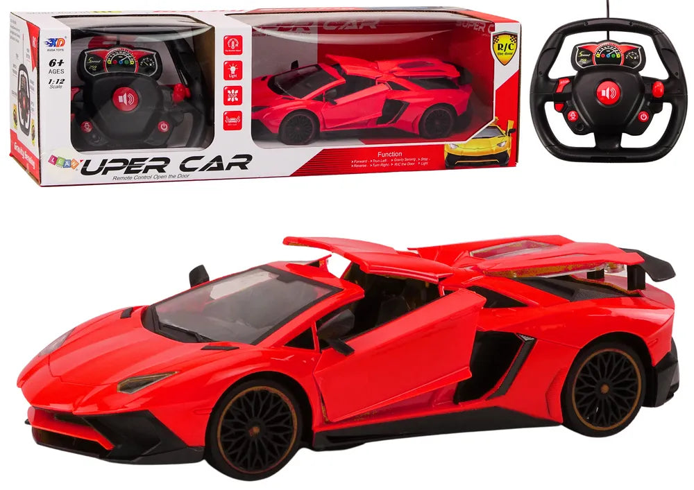 Raudonas 1:12 nuotolinio valdymo sportinis automobilis
