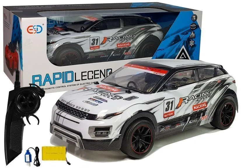 RC 2.4 GHz nuotoliniu valdomas sportinis automobilis su guminiais ratais