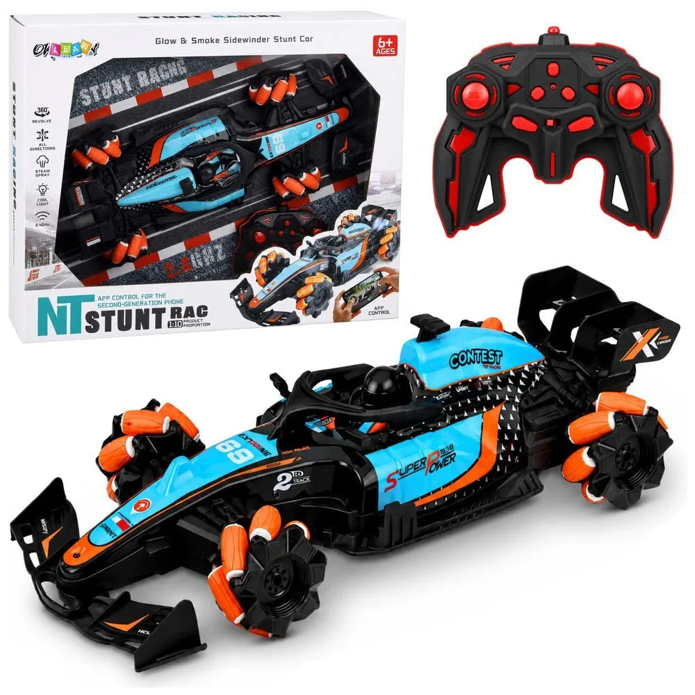 RC lenktyninis automobilis su dūmų efektu