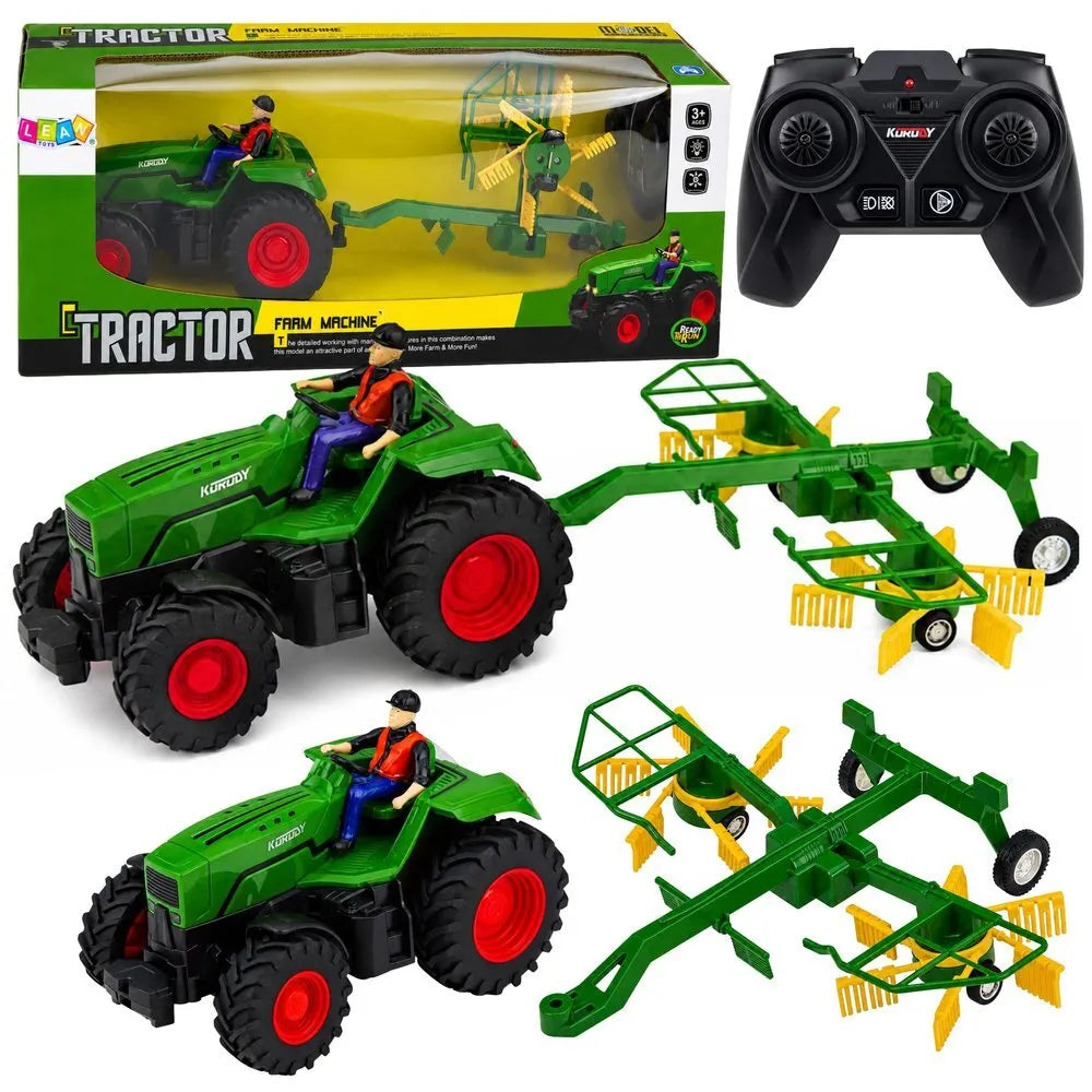 RC traktorius su grėbliu ir ūkininku 1:24