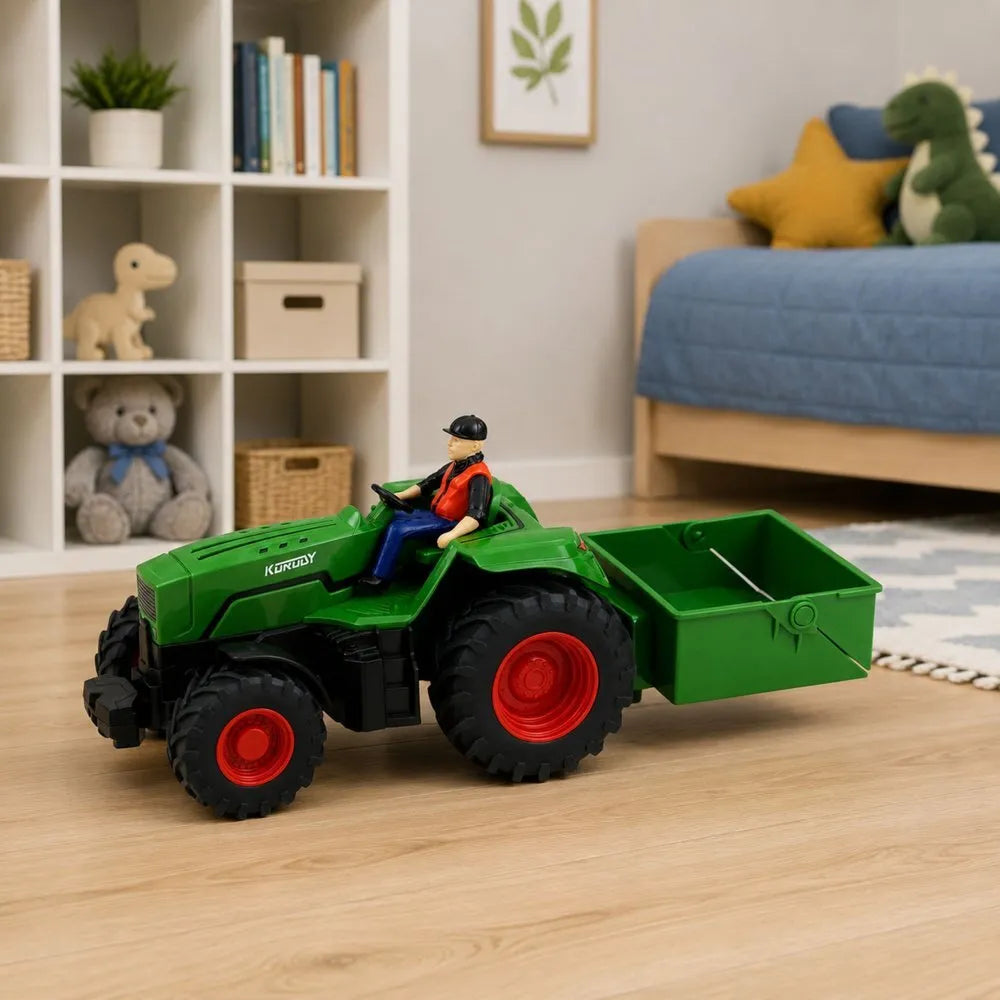 RC traktorius su krovininiu priekabos konteineriu 1:24