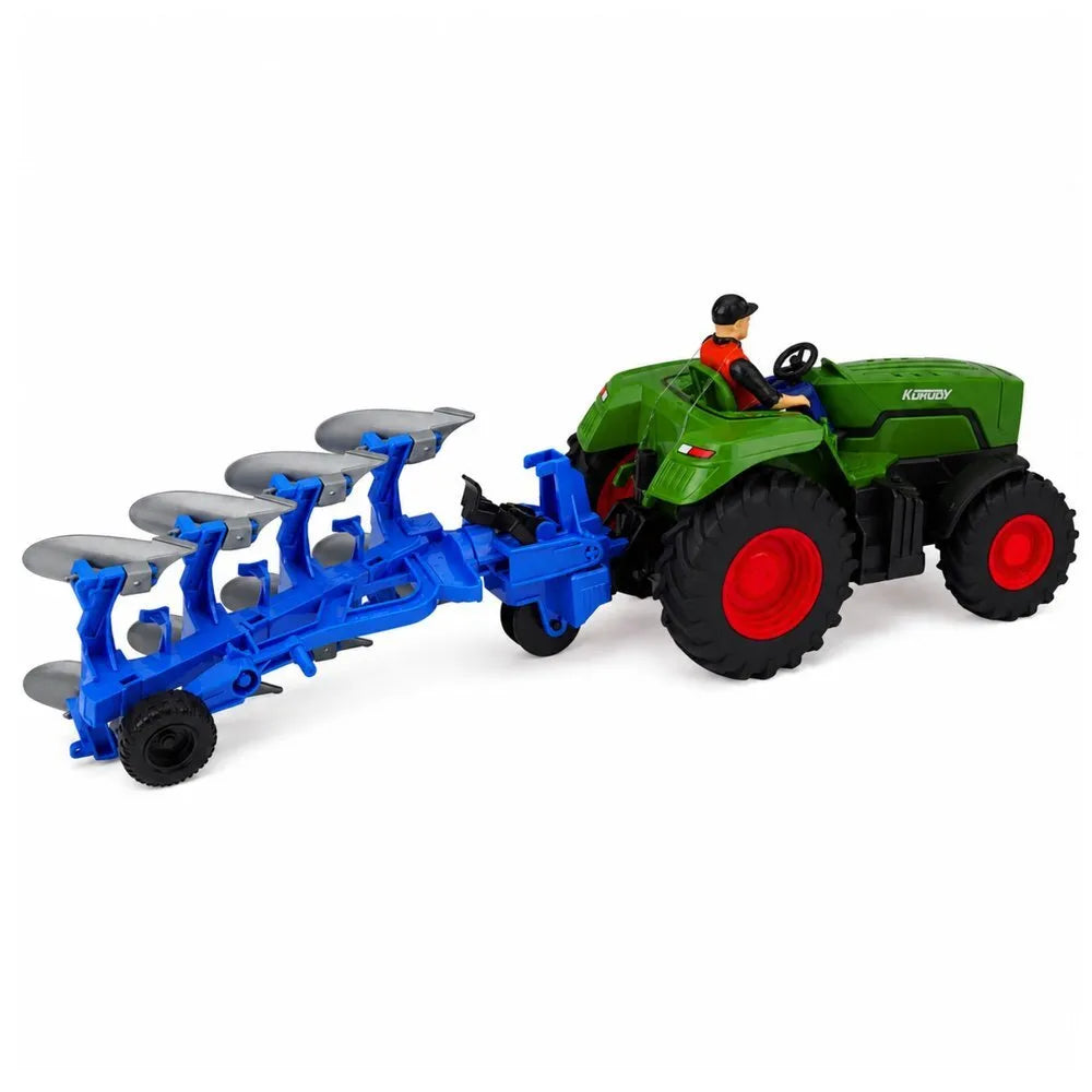RC traktorius su plūgu ir ūkininku 1:24