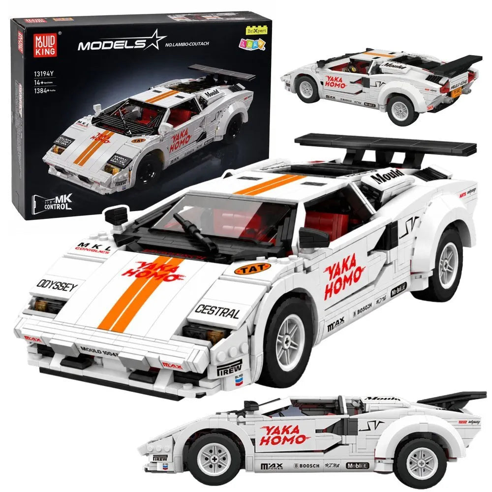 „RC White Supercar 1384“ – baltas RC sportinio automobilio konstruktorius iš 1384 detalių