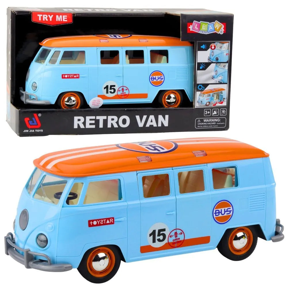 Retro mikroautobusas su šviesomis 26 cm