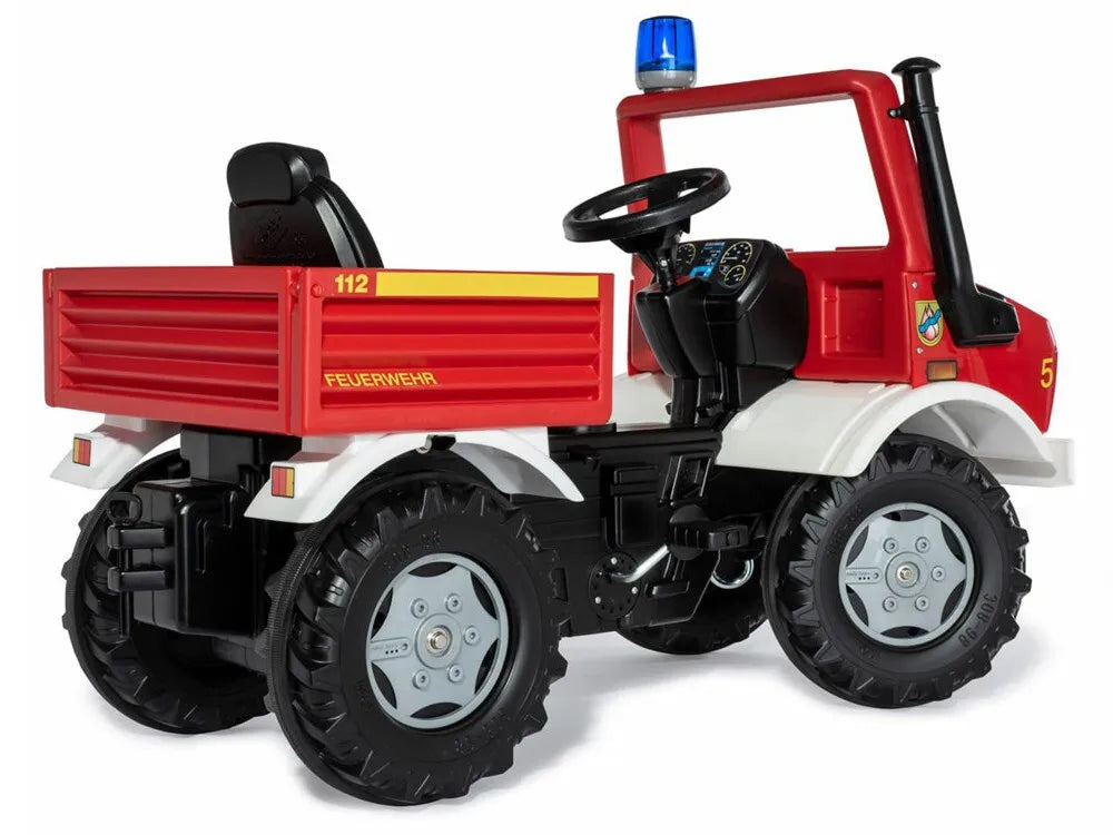 „Rolly Toys“ Mercedes-Benz Unimog ugniagesių pedalinis automobilis su švyturėliu