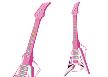 Rožinė elektrinė gitara vaikams