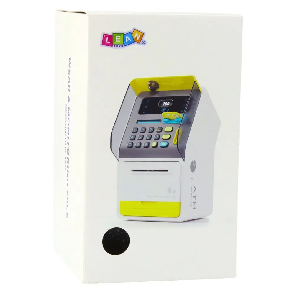 Rožinis žaislinis ATM seifas su PIN