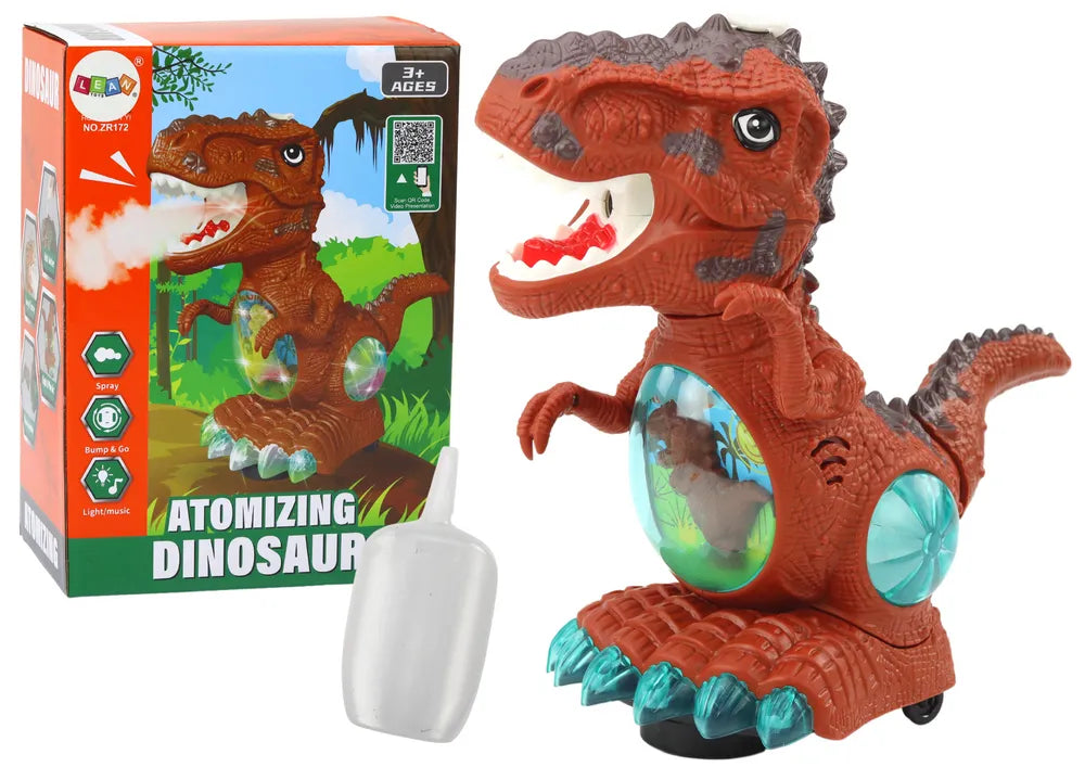 Rudas šokantis dinozauras su dūmais