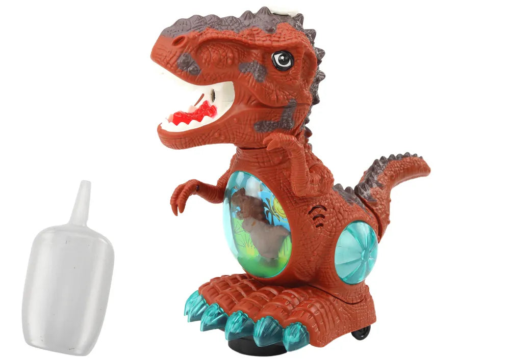 Rudas šokantis dinozauras su dūmais