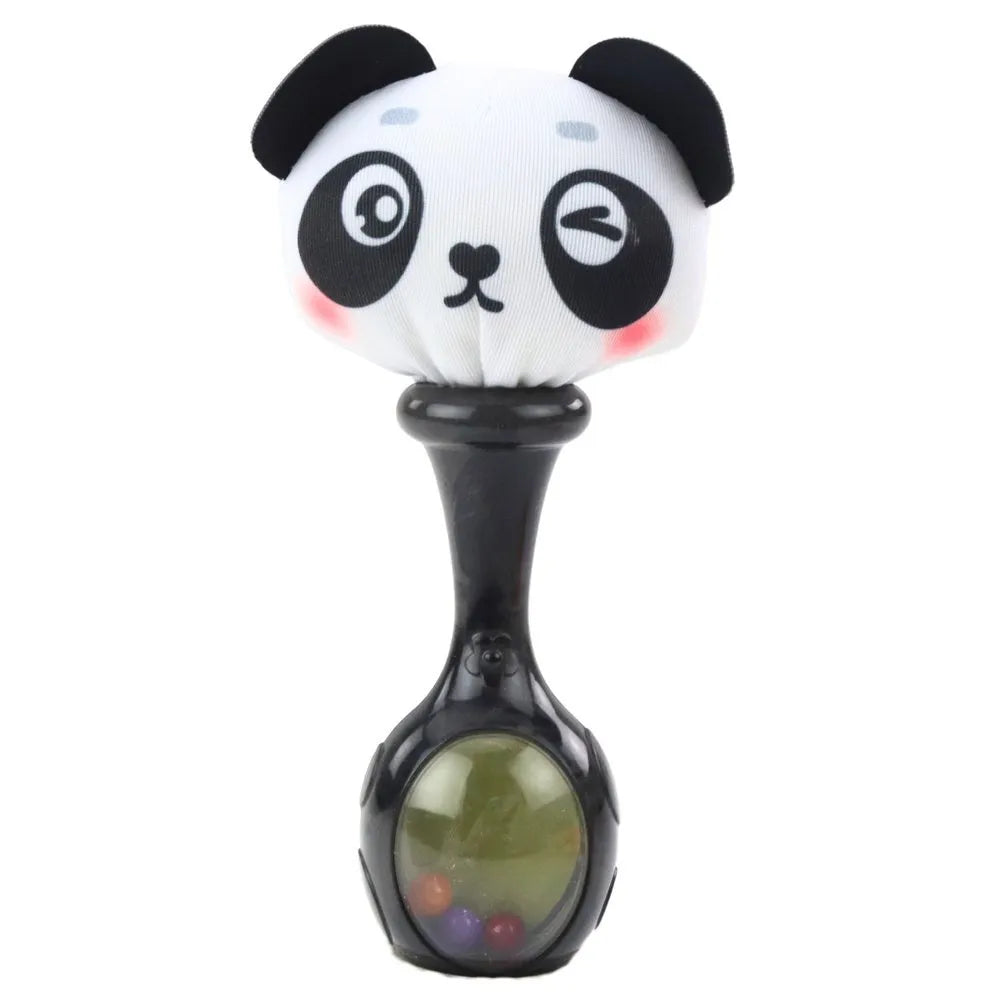 Sensorinių barškučių rinkinys su minkštu kamuoliuku – beždžionėlė ir panda