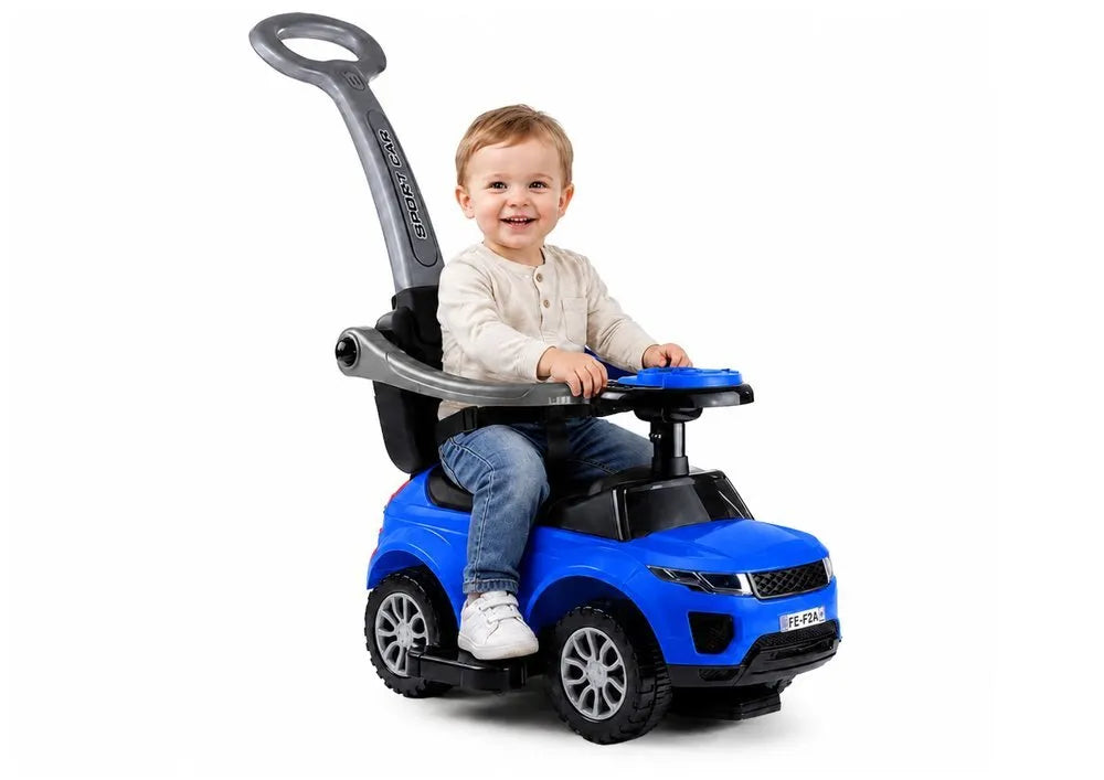 SPORT CAR mėlyna paspirtuko mašinėlė vaikams