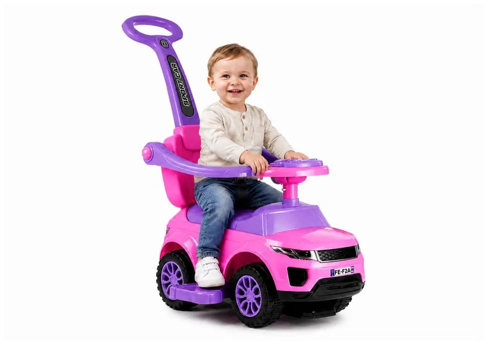 SPORT CAR rožinė paspirtuko mašinėlė vaikams