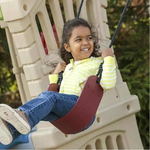 Žaidimų aikštelės bokštas su sūpynėmis ir čiuožykla