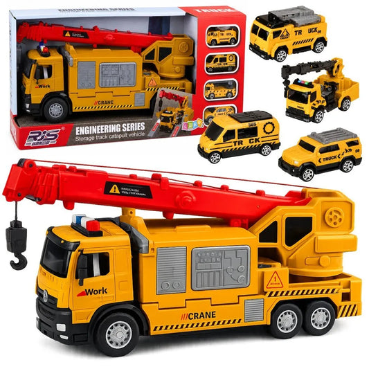 Sunkvežimis su kranu ir transporteriu