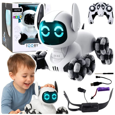 TOOBY interaktyvus robotas–šuo, 4WD, su pultu ir gestų valdymu
