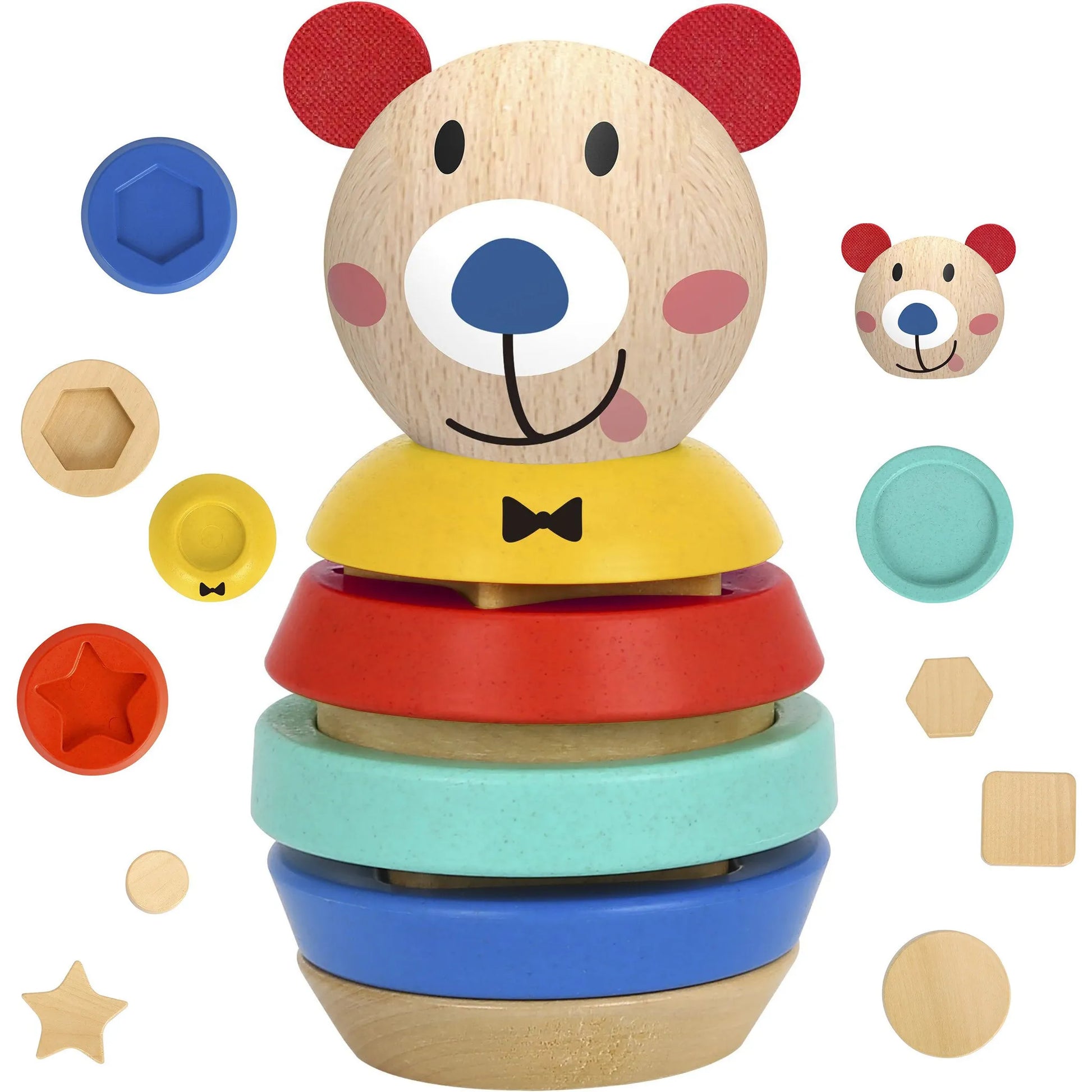 TOOKY TOY 11 dalių medinė meškučio dėlionė kūdikiams