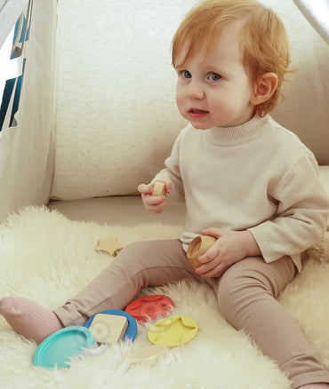 TOOKY TOY 11 dalių medinė meškučio dėlionė kūdikiams