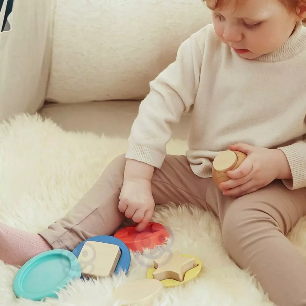 TOOKY TOY medinė dėlionė piramidės formos meškiukas 11 vnt.