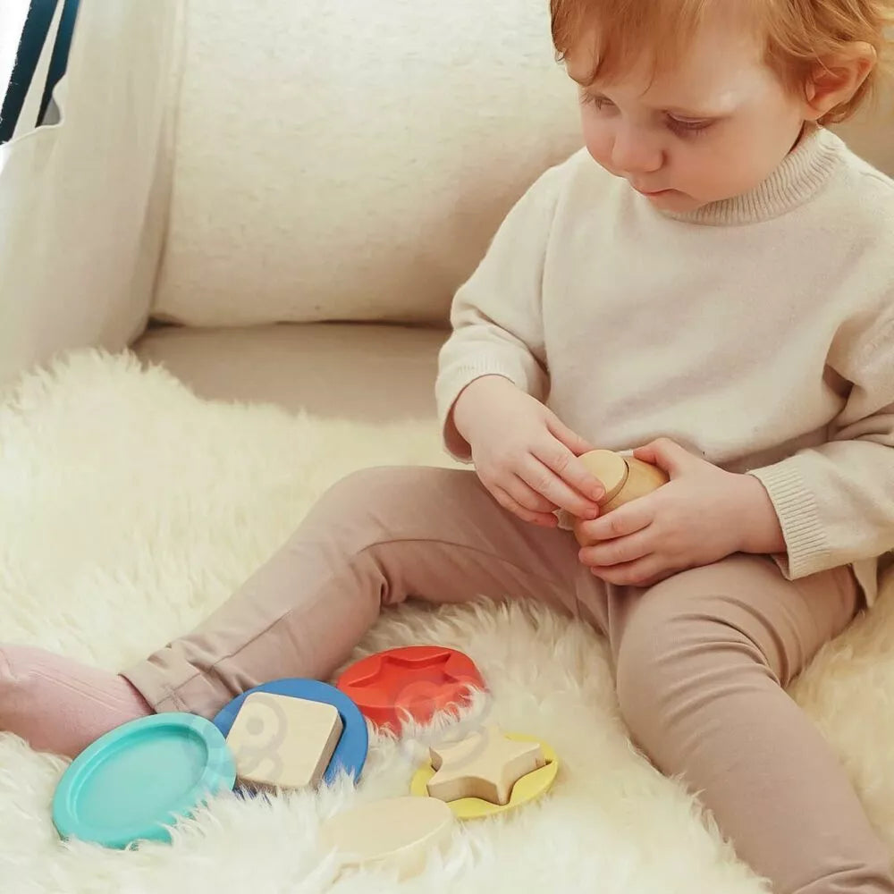 TOOKY TOY medinė dėlionė piramidės formos meškiukas 11 vnt.