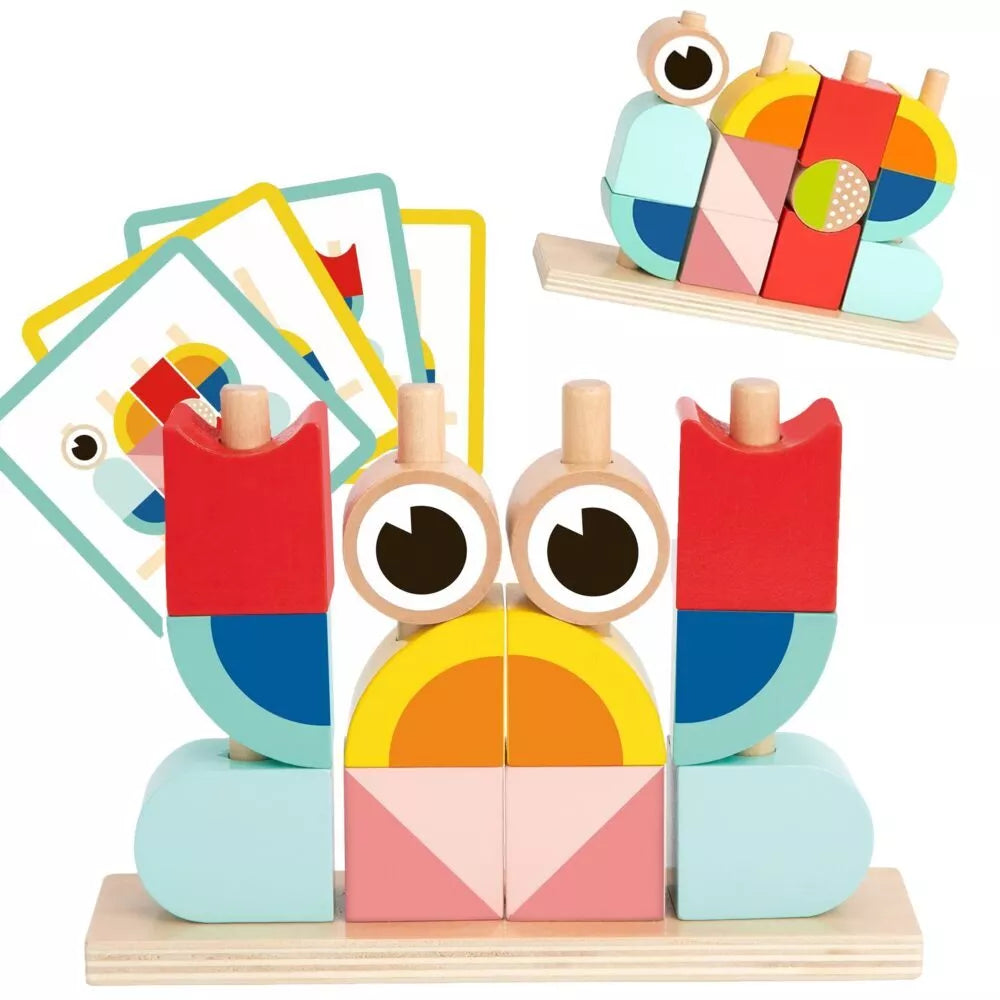 TOOKY TOY kūrybingi mediniai 3D kosminiai kaladėlės krabas