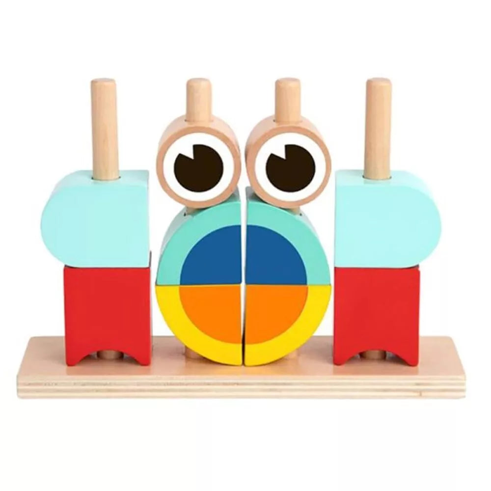 TOOKY TOY kūrybingi mediniai 3D kosminiai kaladėlės krabas