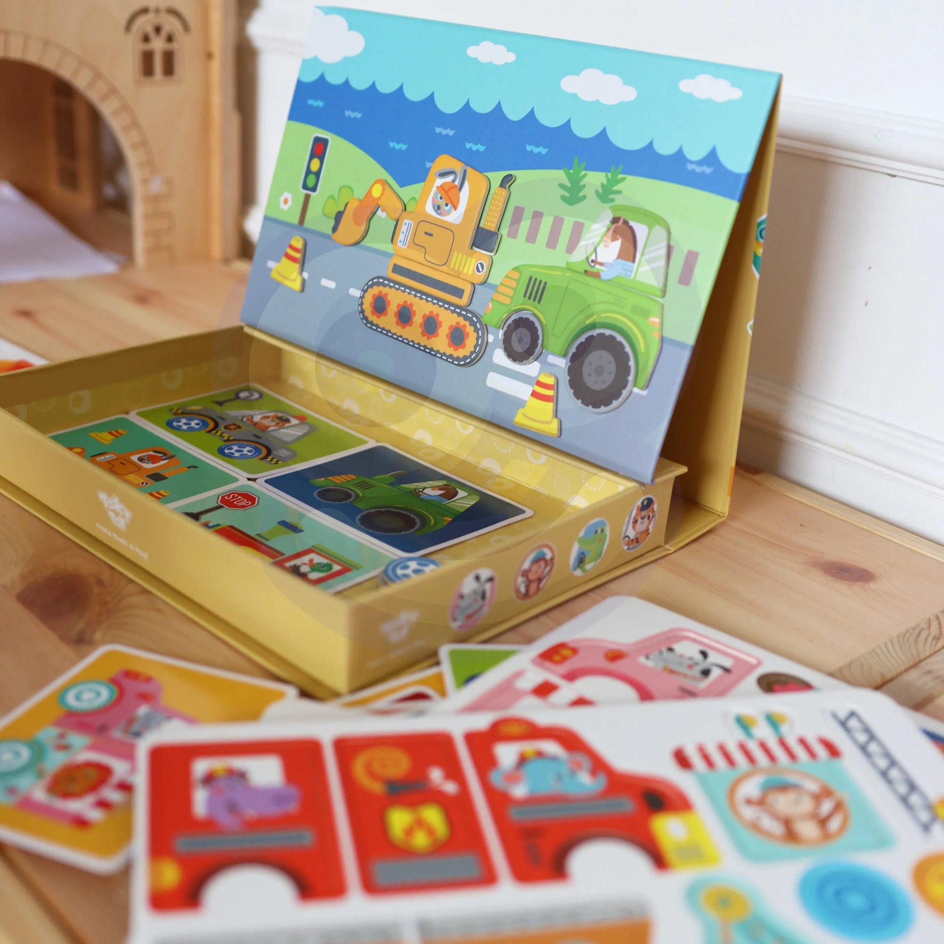 Tooky Toy magnetinė dėlionės dėžutė – 80 elementų kūrybinis rinkinys