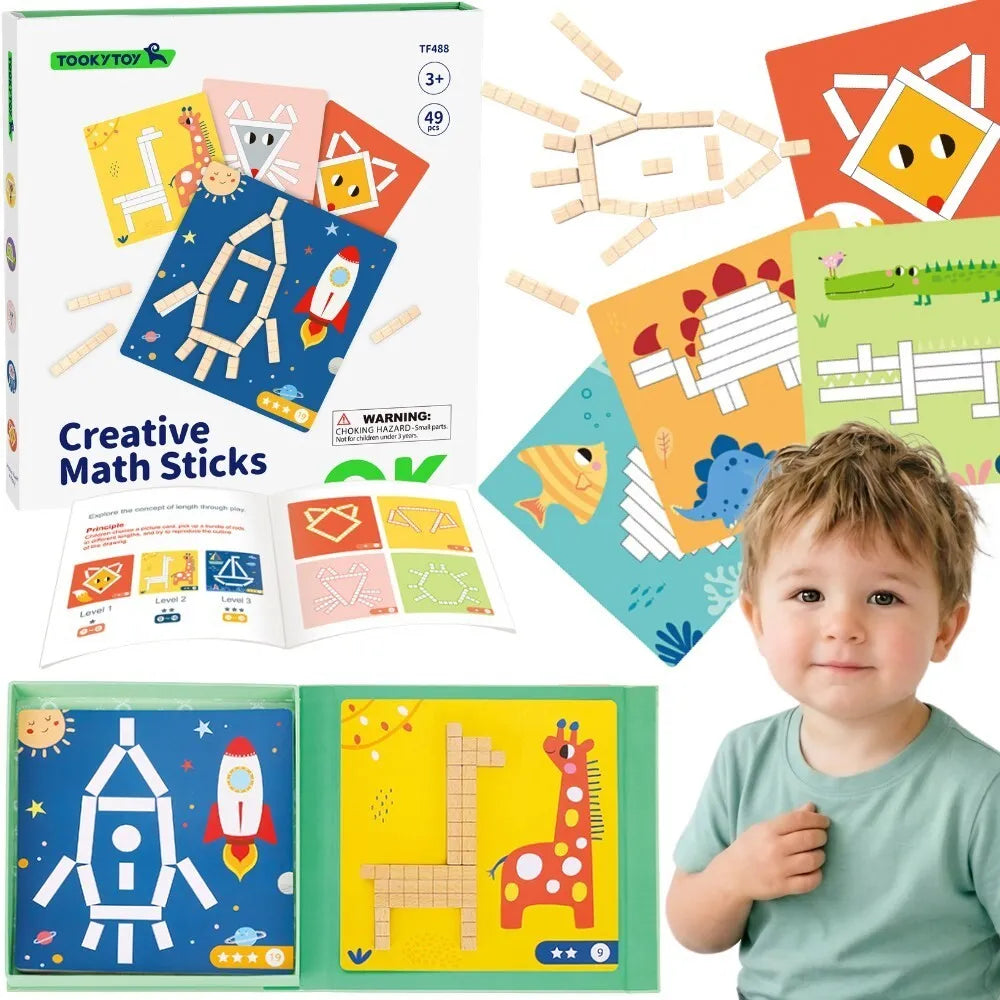 Tooky Toy magnetinė loginė dėlionė – 49 dalių kūrybinė žaidimo knygelė