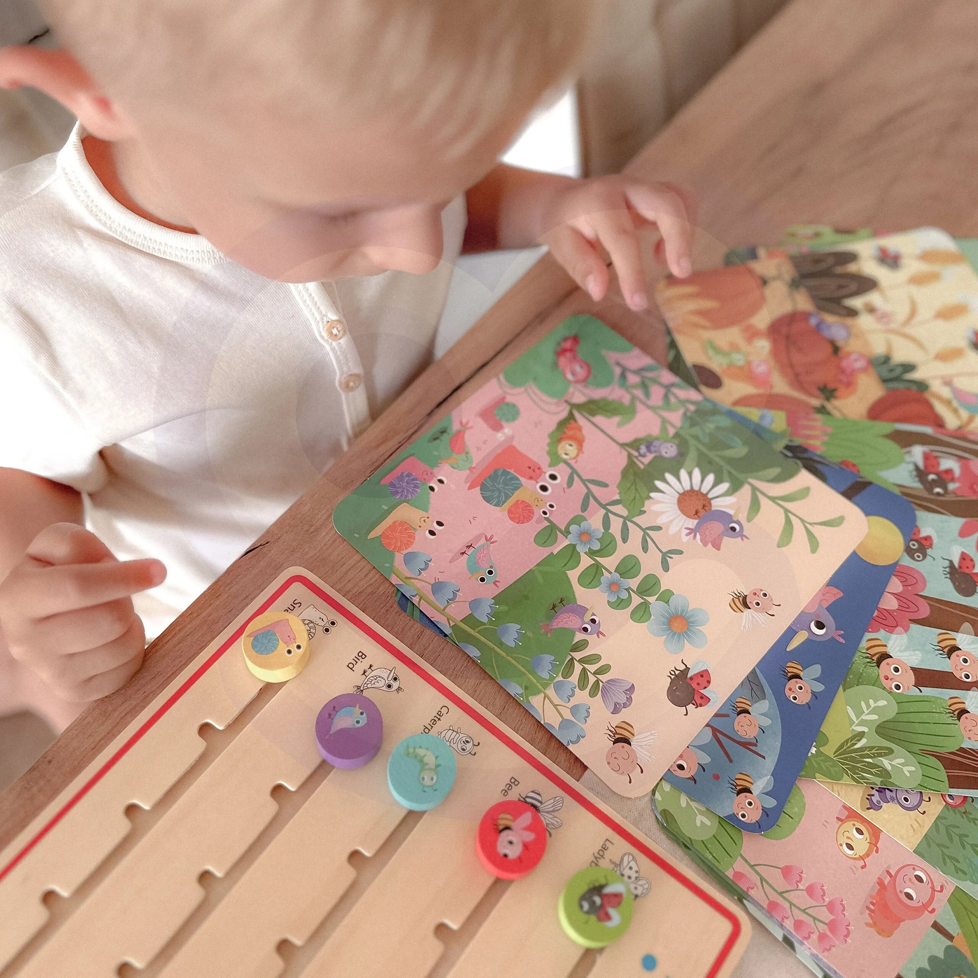 Tooky Toy medinė atminties ir skaičiavimo žaidimo lenta „Miško gyvūnėliai“