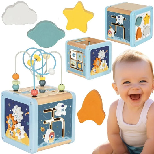 Tooky Toy medinė kosmoso aktyvumo kubo stotis