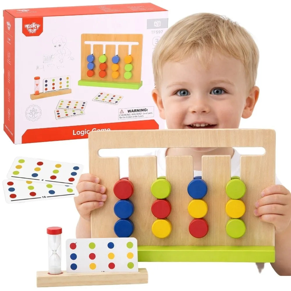 Tooky Toy medinė loginė dėlionė „Gudruolio treniruotė“