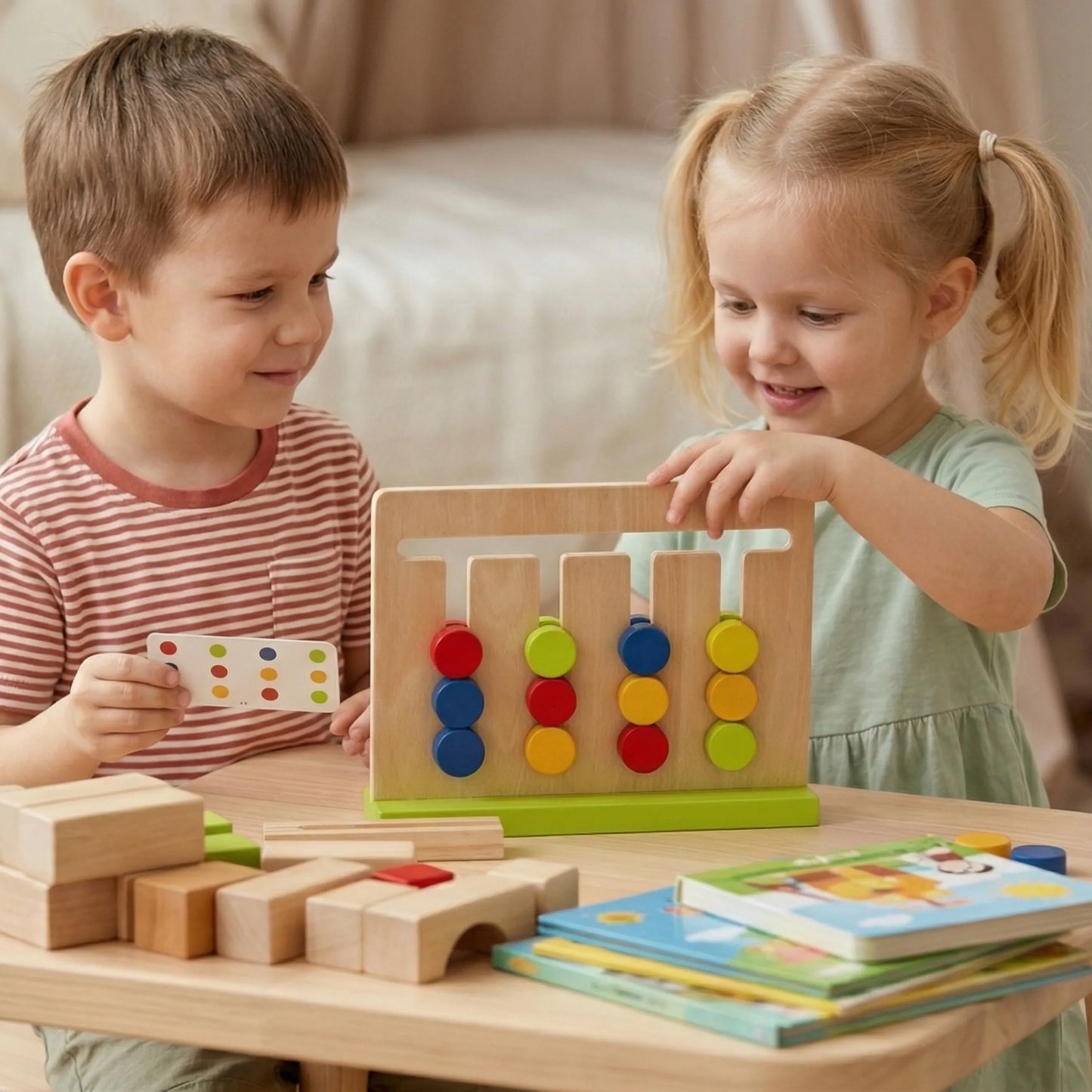 Tooky Toy medinė loginė dėlionė „Gudruolio treniruotė“