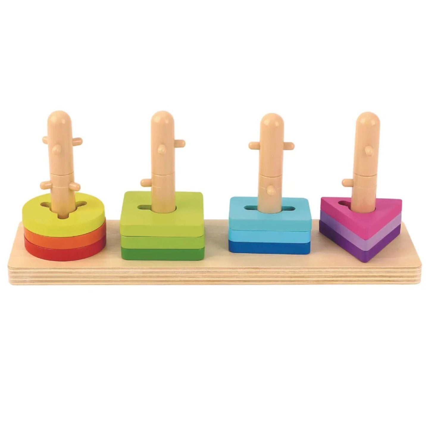 Tooky Toy medinis formų ir spalvų rūšiuoklis – mokymasis skaičiuoti ir rūšiuoti
