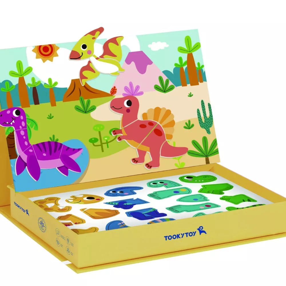  TOOKY TOY magnetinė dėlionė Dinozaurų dėlionė