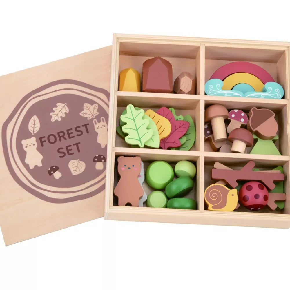 Miško rinkinys dėlionės plytų figūrėlės