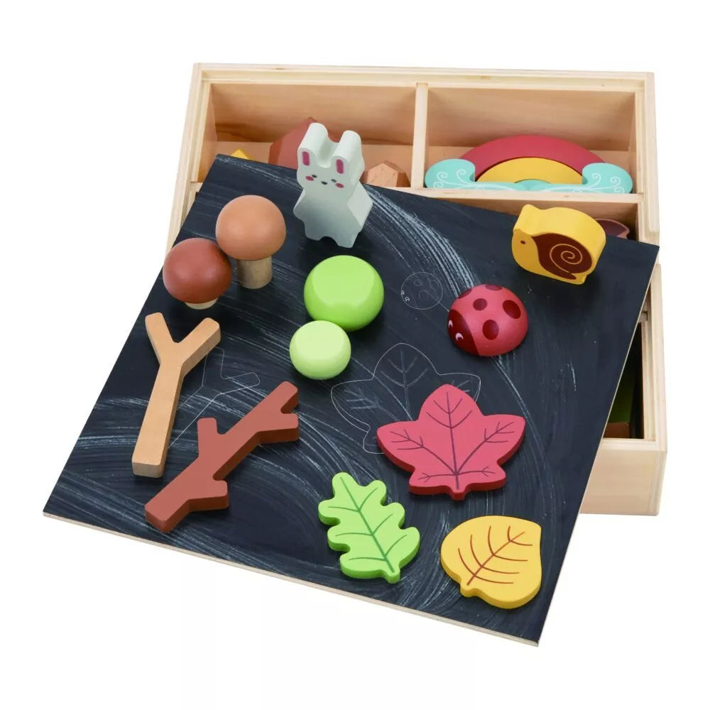 Miško rinkinys dėlionės plytų figūrėlės