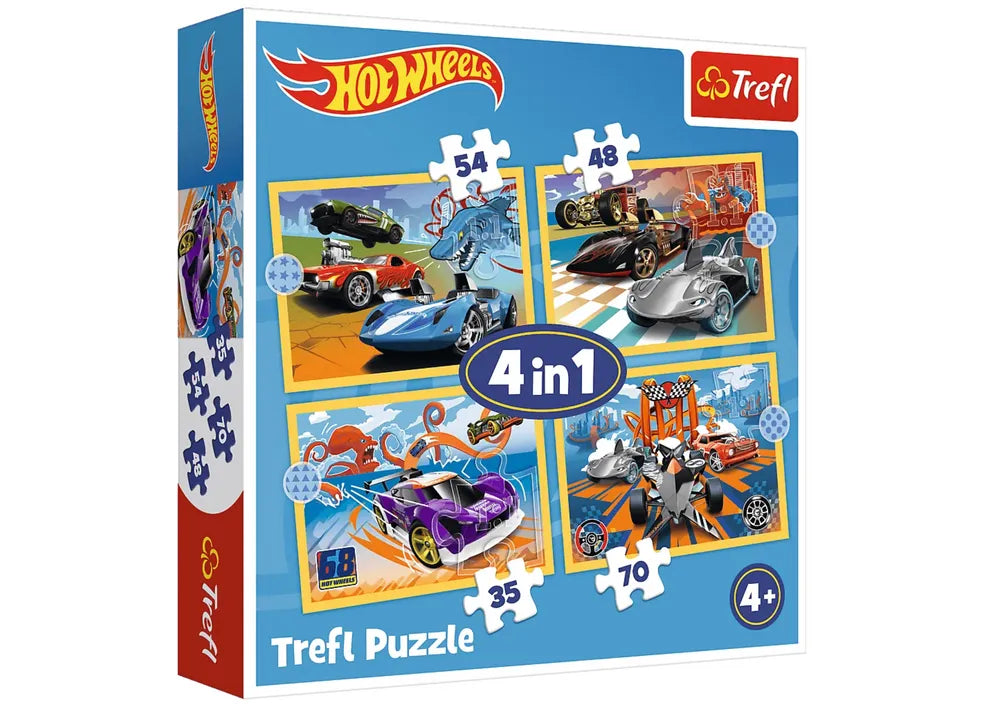 Trefl Hot Wheels 4in1 dėlionė