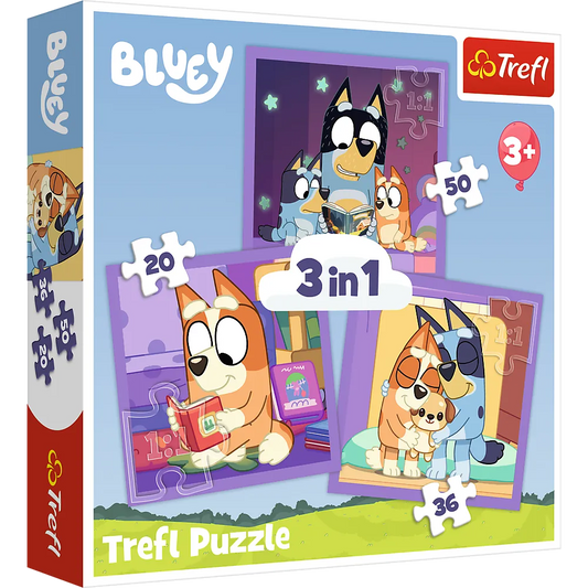 Trefl „Susipažink su Bluey“ – 3in1 dėlionė