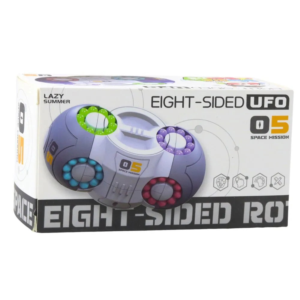 UFO loginė kapsulė su spalvotais rutuliukais