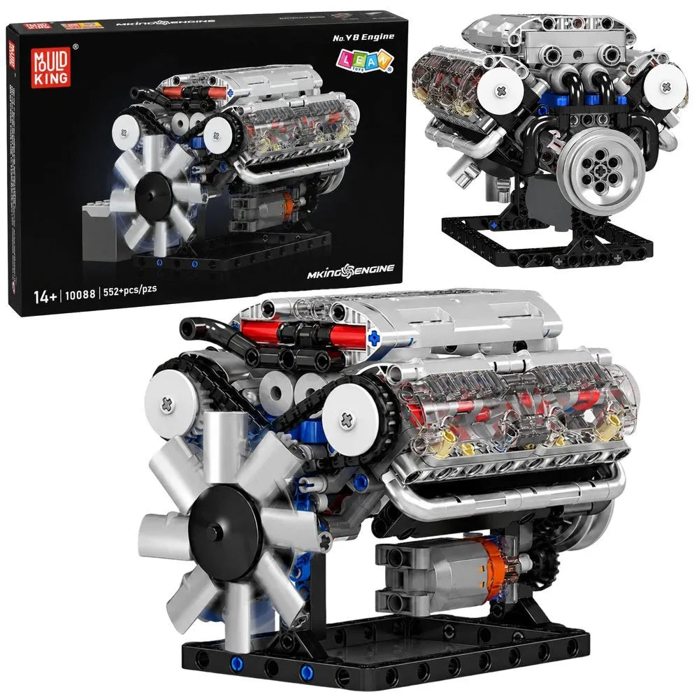 „V8 Engine 552“ – mechaninis V8 variklio konstruktorius su judančiomis dalimis