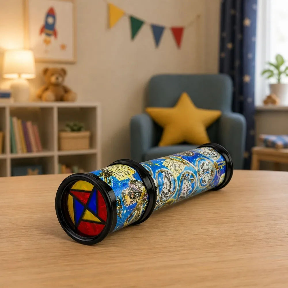 Vaikiškas kaleidoskopas – spalvingas edukacinis žaislas, 20 cm