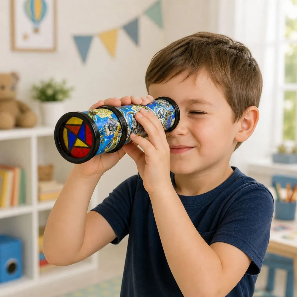 Vaikiškas kaleidoskopas – spalvingas edukacinis žaislas, 20 cm