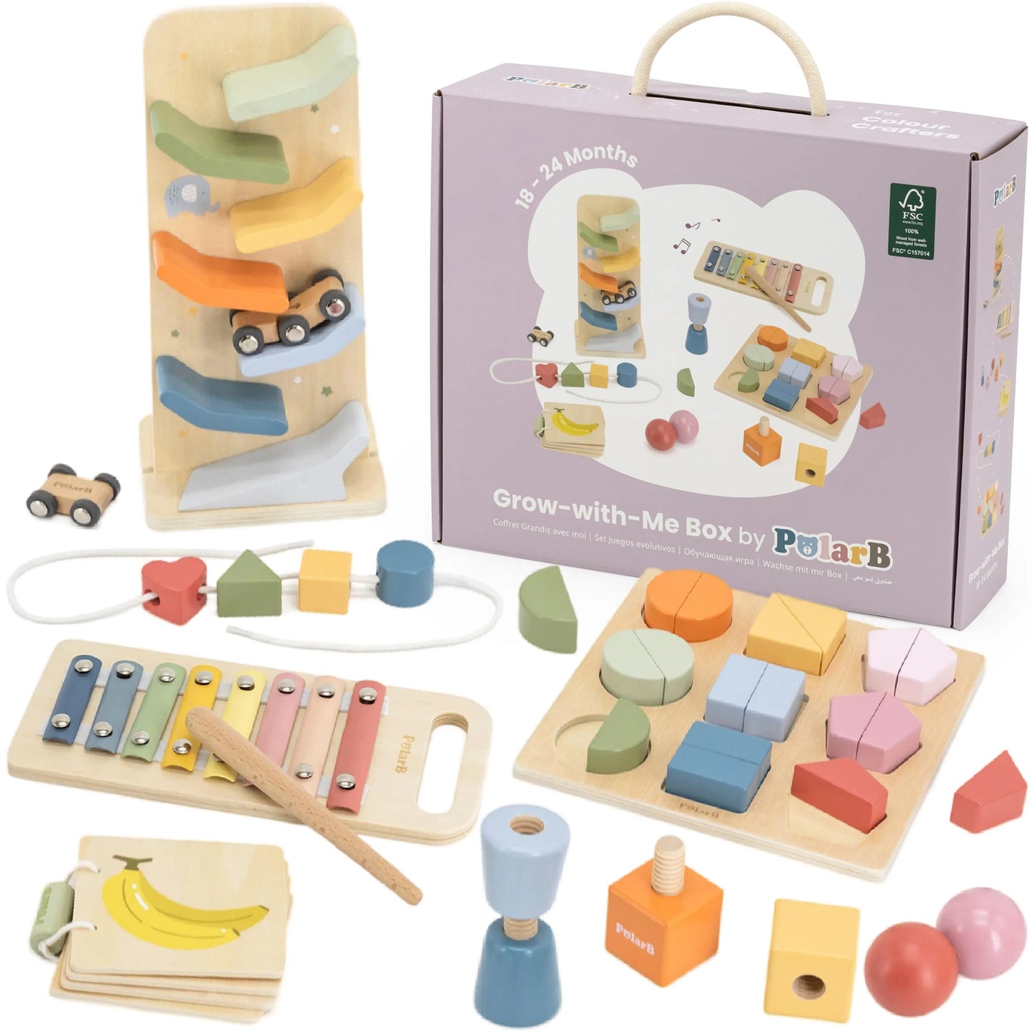 Viga Colour Crafters Box (18–24 mėn.) – spalvų, garsų ir formų atradimų rinkinys