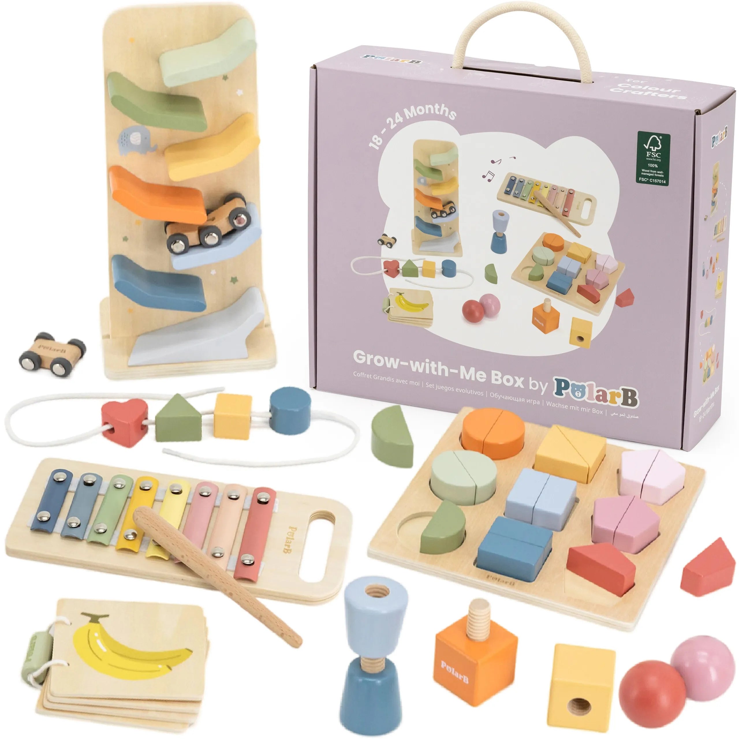 Viga Colour Crafters Box (18–24 mėn.) – spalvų, garsų ir formų atradimų rinkinys