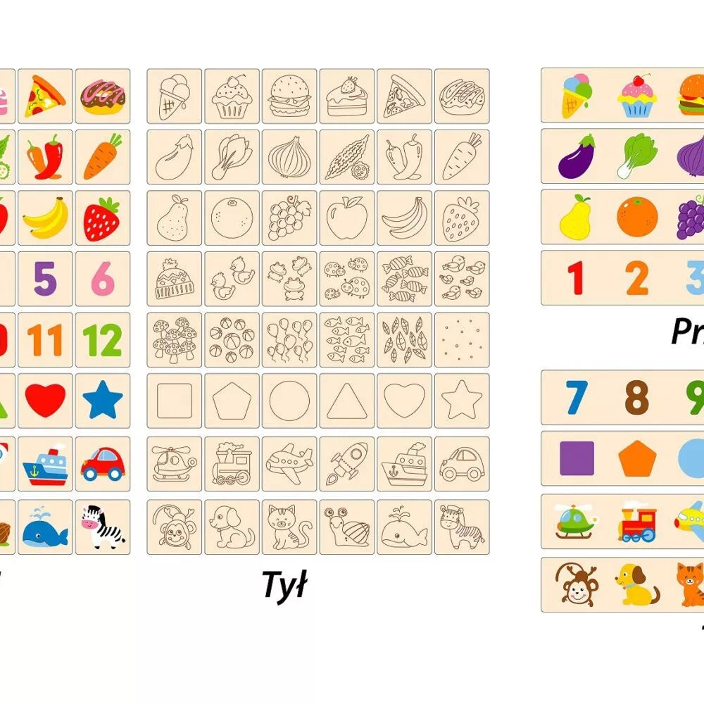 VIGA medinis edukacinis rūšiavimo žaidimas Gyvūnai Vaisiai Daržovės Montessori
