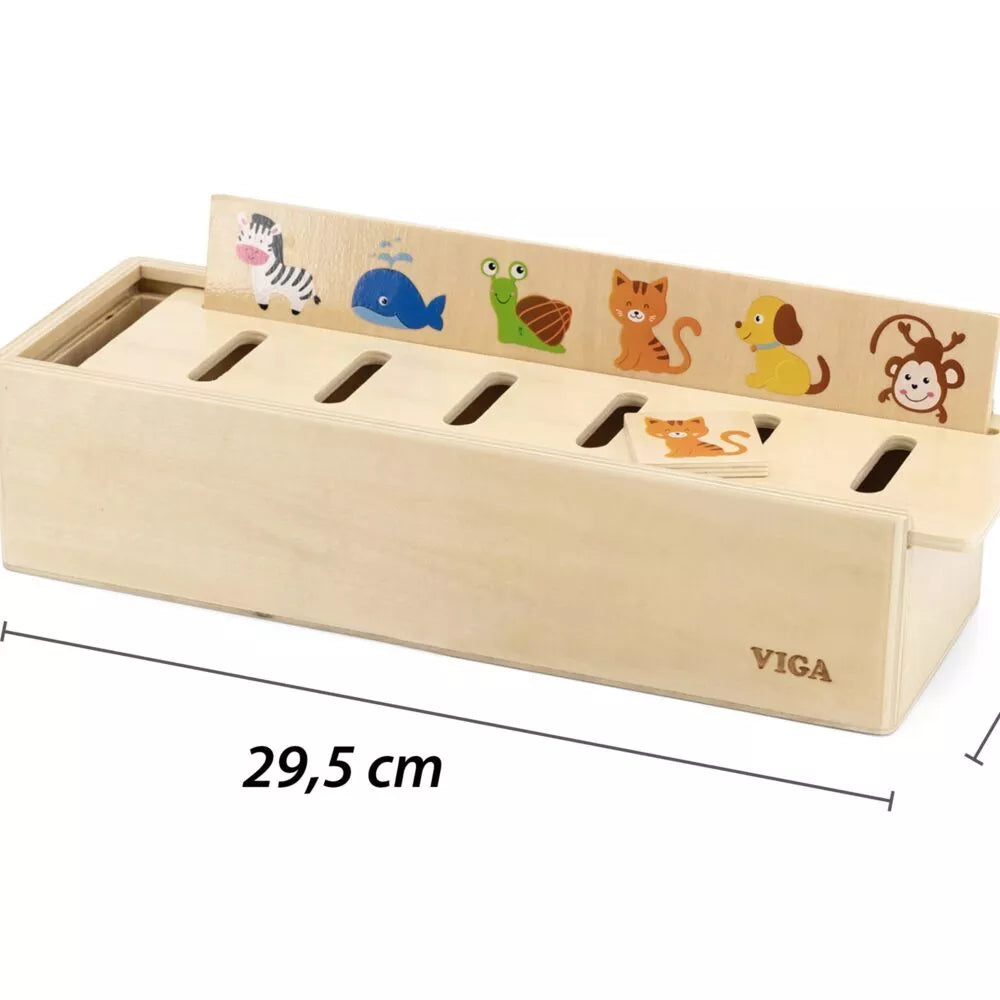 VIGA medinis edukacinis rūšiavimo žaidimas Gyvūnai Vaisiai Daržovės Montessori
