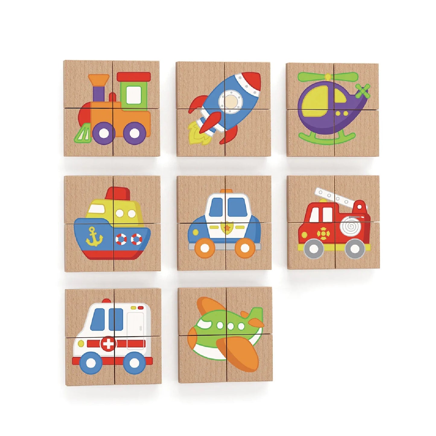 Viga magnetinė dėlionė „Transporto priemonės“ – 32 el.