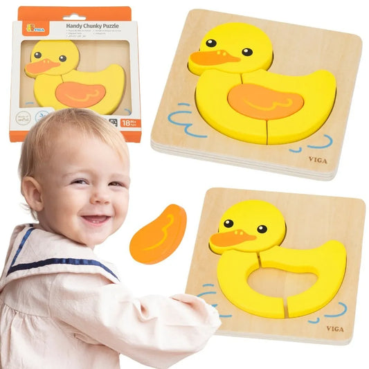 Viga medinė dėlionė „Antytė“ – 4 dalių rinkinys