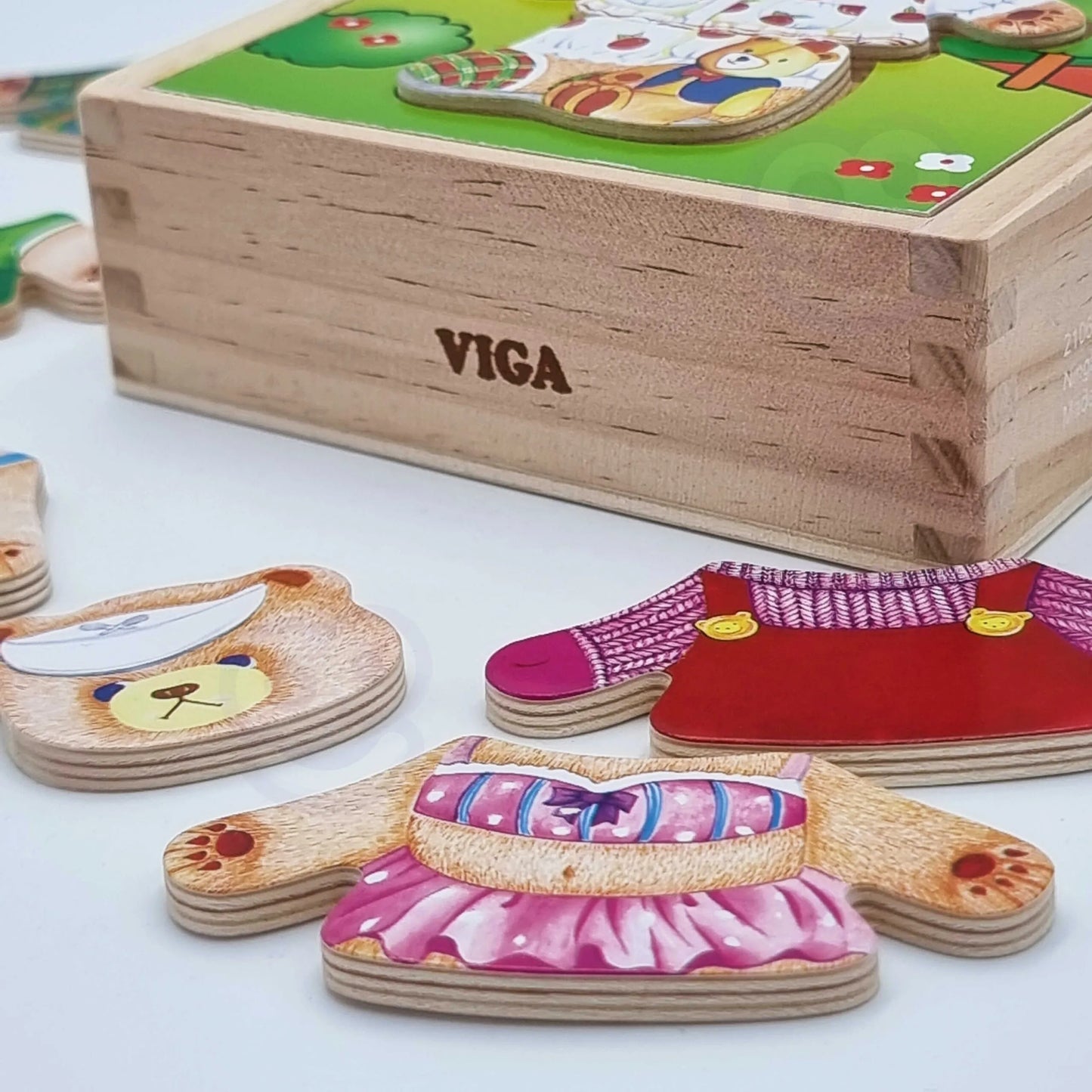 „VIGA“ medinė loginė dėlionė – aprenk meškiuką (mergaitė)