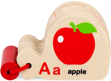 VIGA medinė Montessori abėcėlės ir anglų kalbos mokymosi knygelė