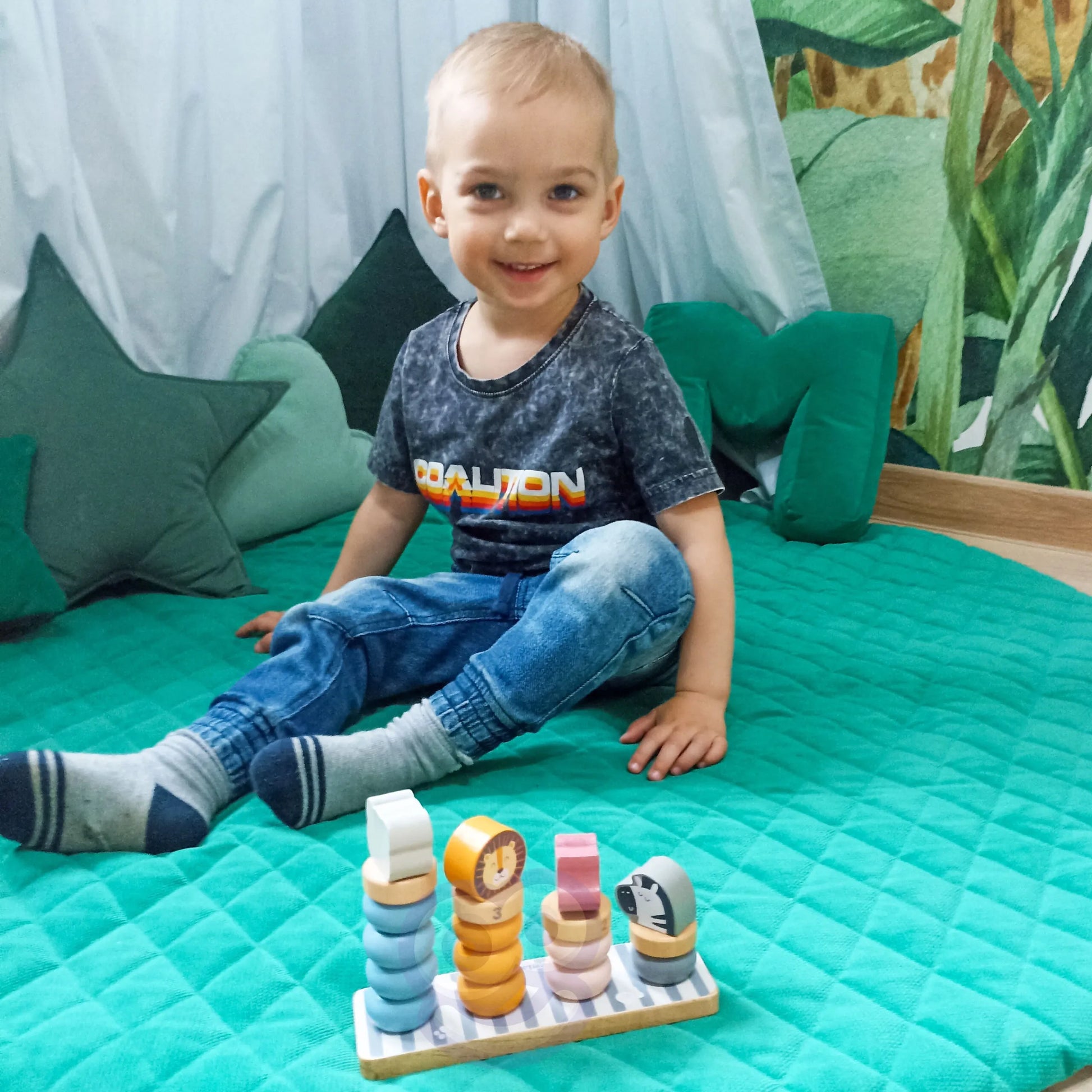 VIGA PolarB medinė edukacinė dėlionė su Montessori gyvūnais
